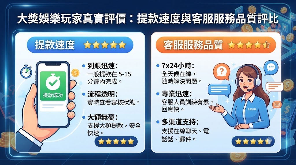 提款速度與客服服務品質評比